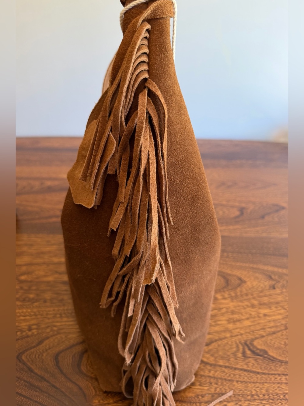 Haute Hippie Suede Fringe Hobo in Cognac Brown - Picture 9 of 12